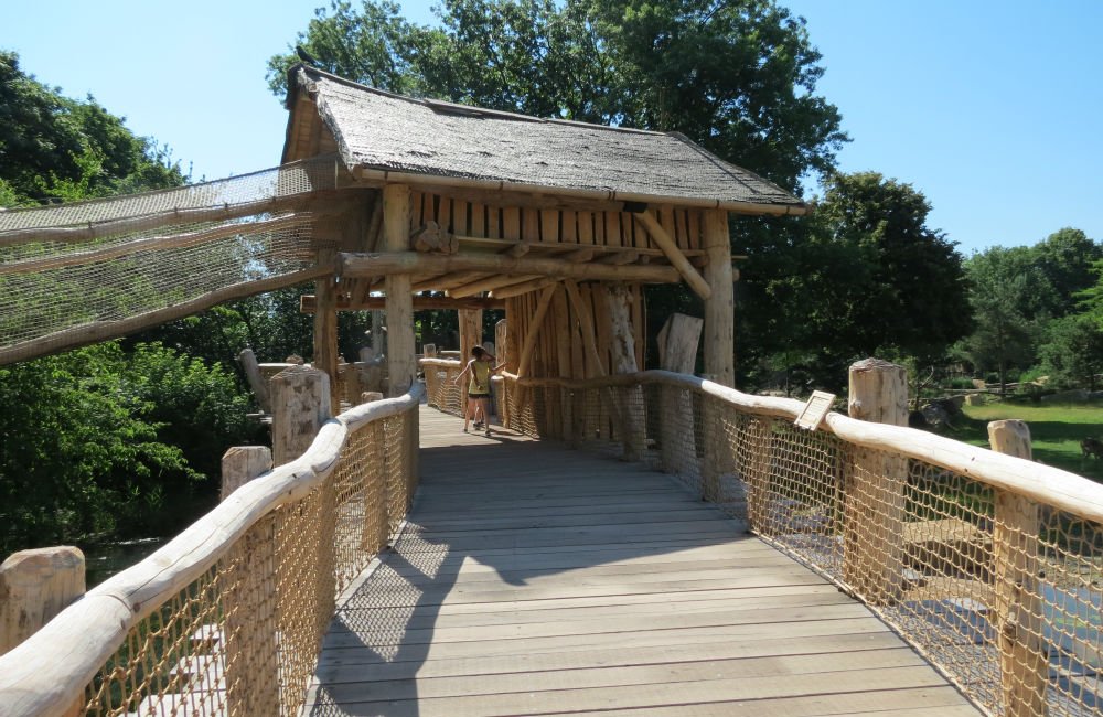 Holzbrücke und Stegkonstruktion Kiwara Kopje, Zoo Leipzig