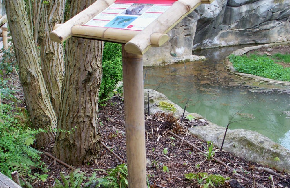 Infotafel aus Bambus mit Ständer, Zoo Leipzig